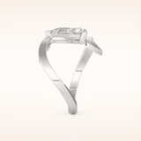 2.30 CT Triangle Shaped Solitaire Curved Shank Moissanite Engagement Ring