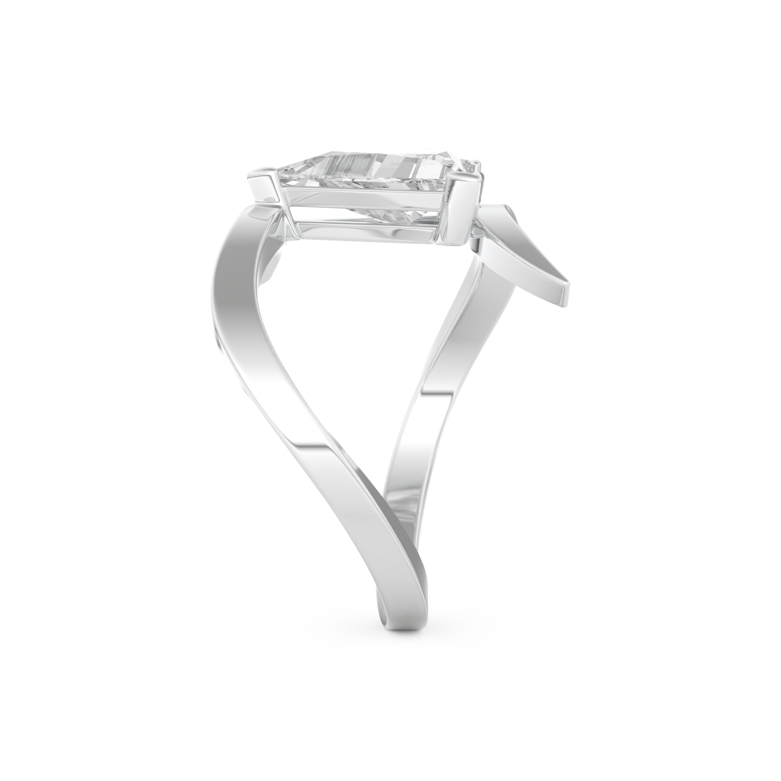 Triangle Cut 2.30 Carat Moissanite Ring – Solitaire Setting in Gold