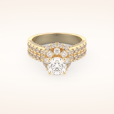 0.81 CT Round Shaped Cluster Moissanite Engagement Ring