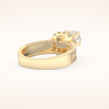 0.81 CT Round Shaped Cluster Moissanite Engagement Ring