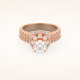 0.81 CT Round Shaped Cluster Moissanite Engagement Ring