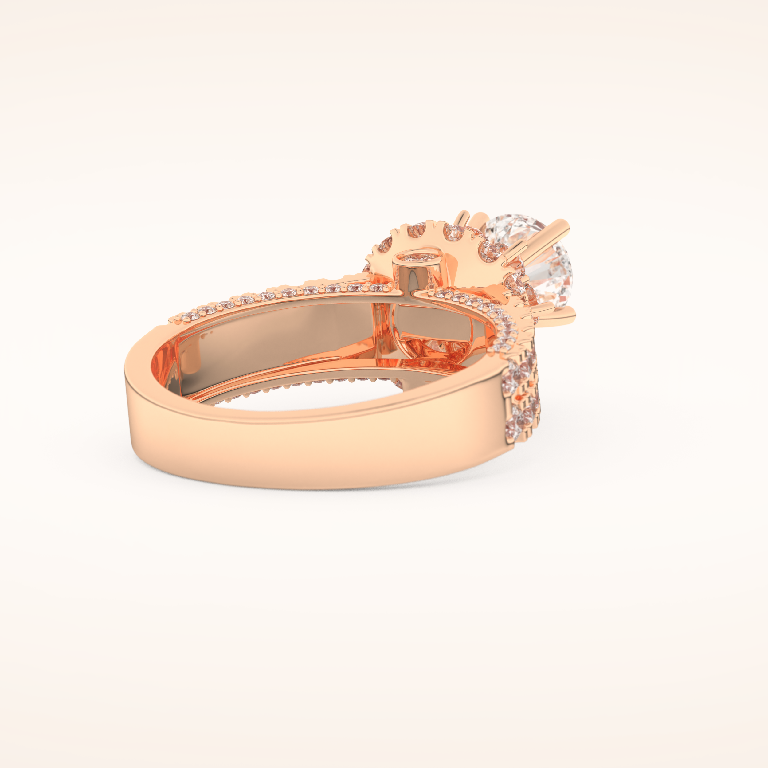 0.81 CT Round Shaped Cluster Moissanite Engagement Ring