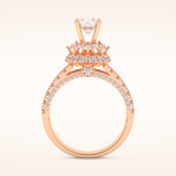 0.81 CT Round Shaped Cluster Moissanite Engagement Ring