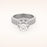 0.81 CT Round Shaped Cluster Moissanite Engagement Ring