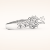 0.81 CT Round Shaped Cluster Moissanite Engagement Ring