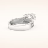 0.81 CT Round Shaped Cluster Moissanite Engagement Ring