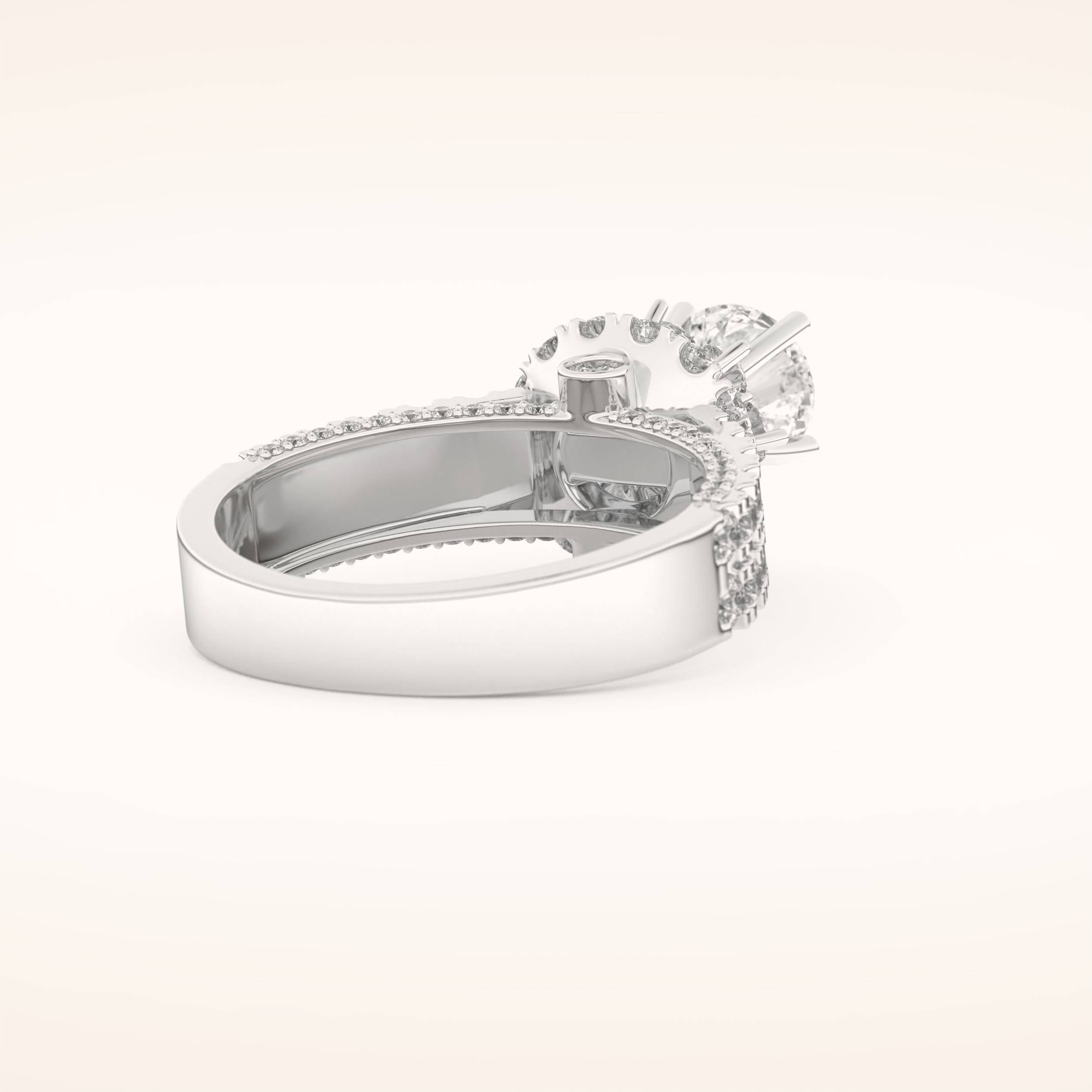 0.81 CT Round Shaped Cluster Moissanite Engagement Ring