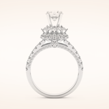 0.81 CT Round Shaped Cluster Moissanite Engagement Ring