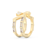 Half Eternity Wedding Band with 1.18 CT Round and Baguette Cut Moissanite – Yellow, White, or Rose Gold 4
