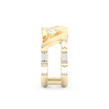 Half Eternity Wedding Band with 1.18 CT Round and Baguette Cut Moissanite – Yellow, White, or Rose Gold 6