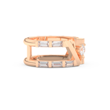 Half Eternity Wedding Band with 1.18 CT Round and Baguette Cut Moissanite – Yellow, White, or Rose Gold 14