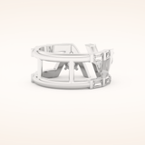 1.18 TCW Round & Baguette Shaped Moissanite V Double Shank Wedding Band