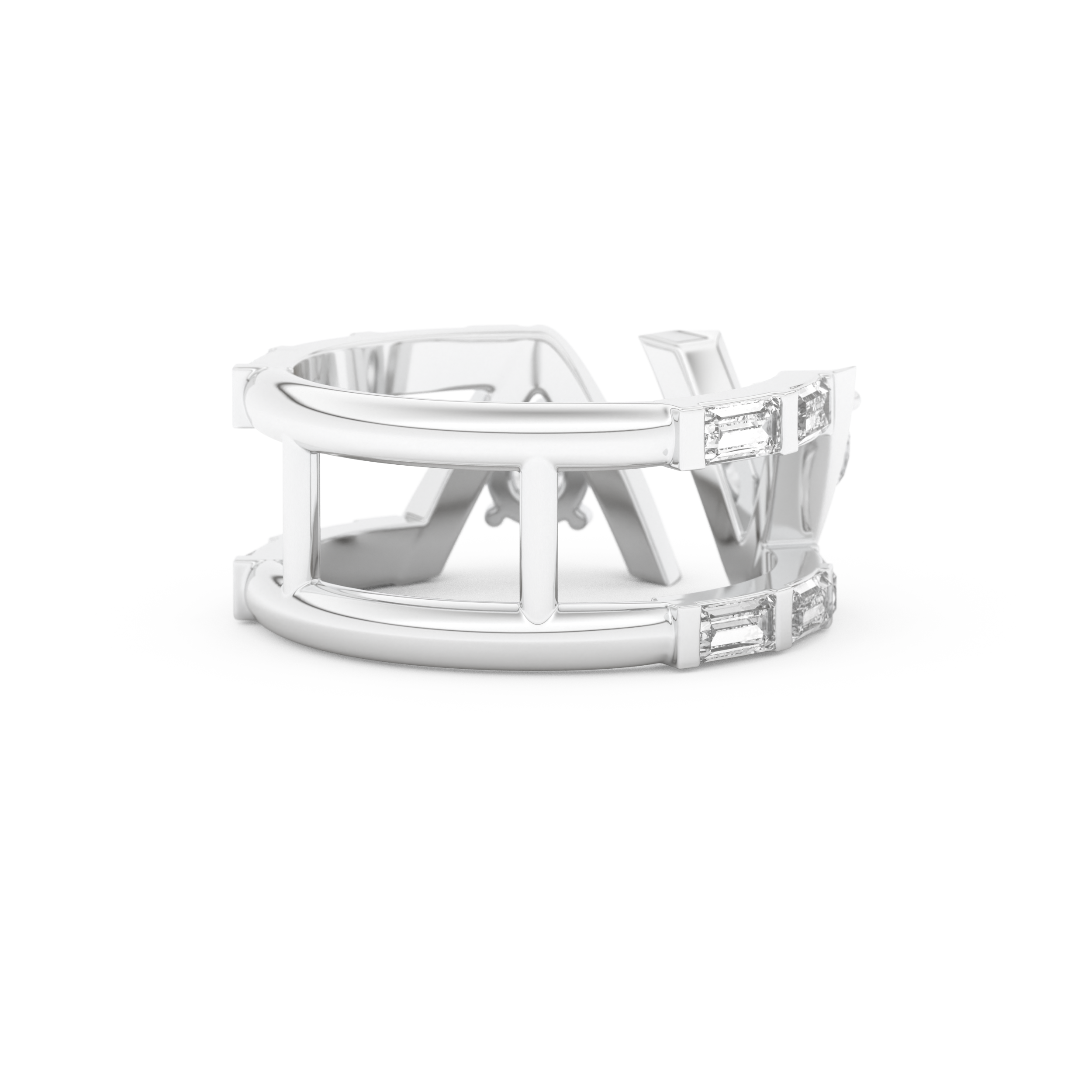 Half Eternity Wedding Band with 1.18 CT Round and Baguette Cut Moissanite – Yellow, White, or Rose Gold 11