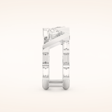 1.18 TCW Round & Baguette Shaped Moissanite V Double Shank Wedding Band