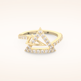 0.56 TCW Round Shaped Moissanite Prism Wedding Band