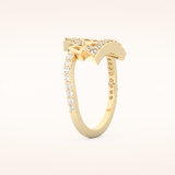 0.56 TCW Round Shaped Moissanite Prism Wedding Band