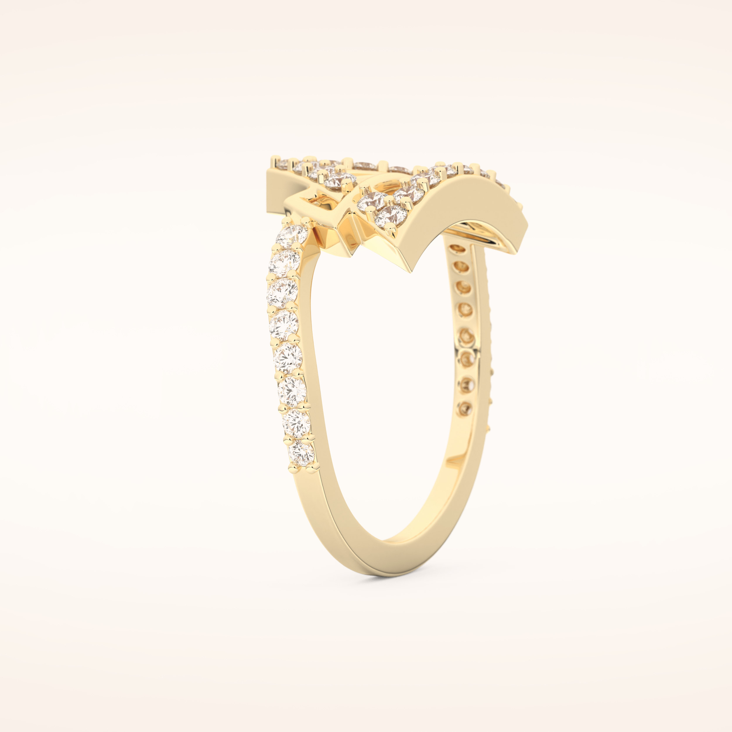0.56 TCW Round Shaped Moissanite Prism Wedding Band