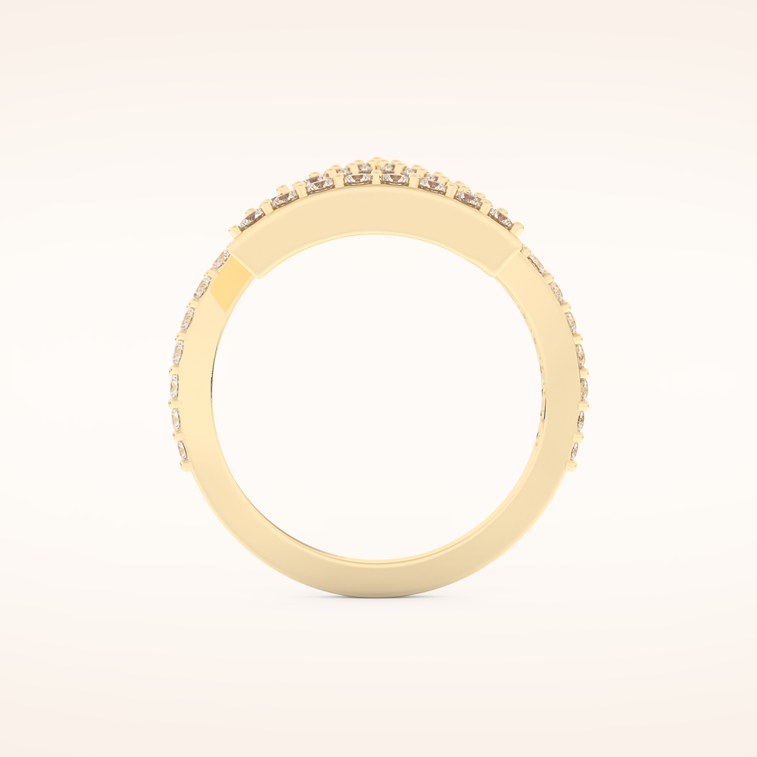 0.56 TCW Round Shaped Moissanite Prism Wedding Band