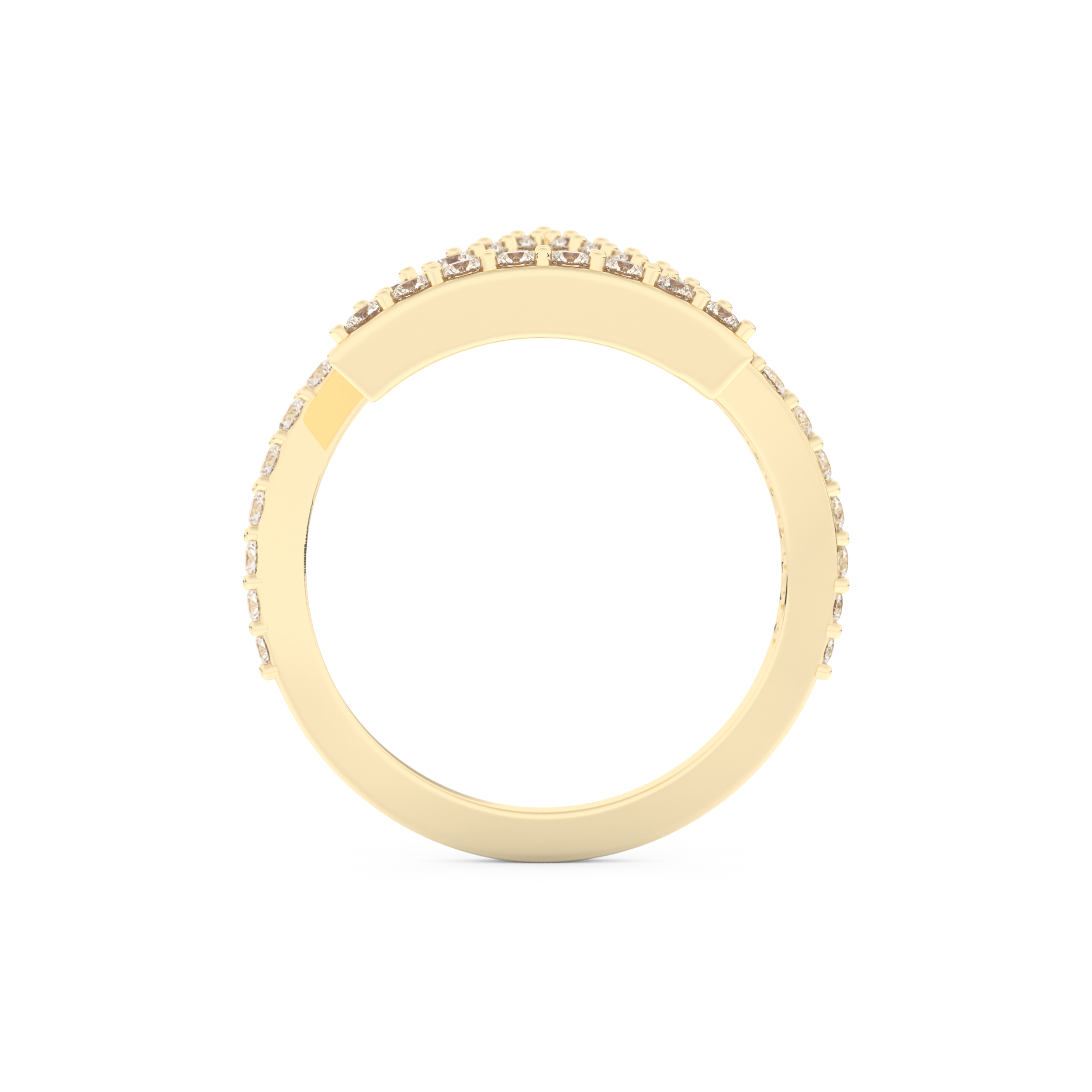 Half Eternity Wedding Band with 0.56 CT Round Cut Moissanite – Yellow, White, or Rose Gold