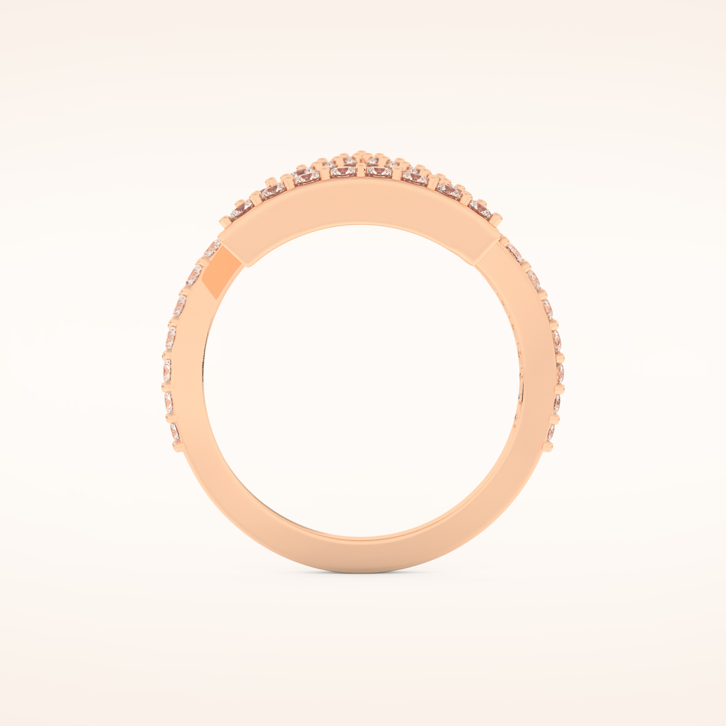 0.56 TCW Round Shaped Moissanite Prism Wedding Band