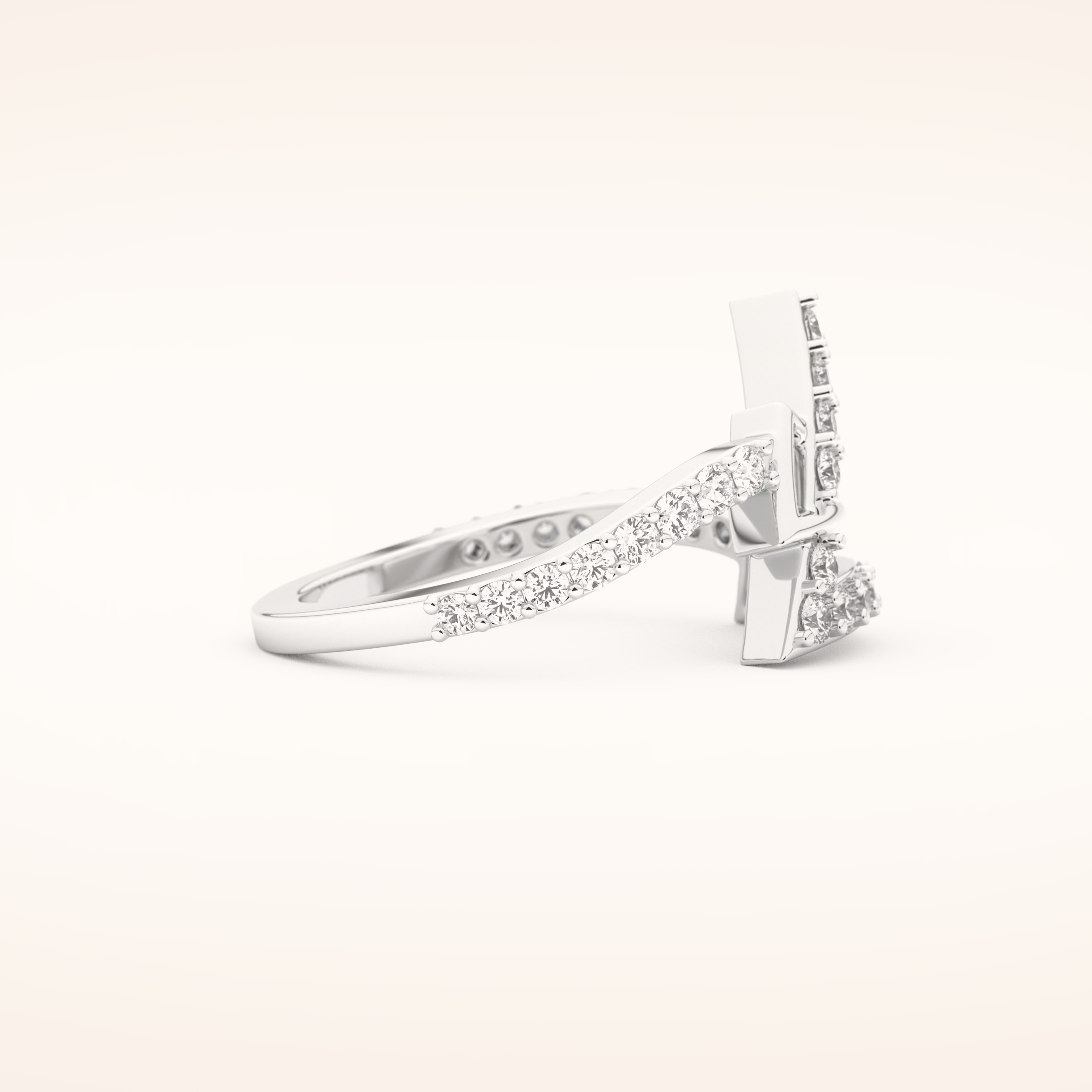 0.56 TCW Round Shaped Moissanite Prism Wedding Band