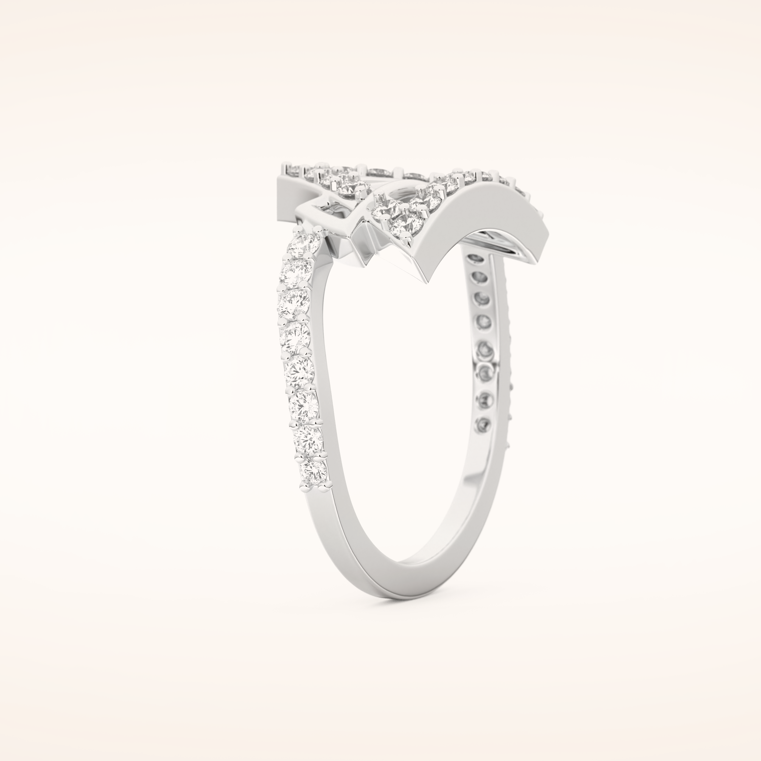 0.56 TCW Round Shaped Moissanite Prism Wedding Band
