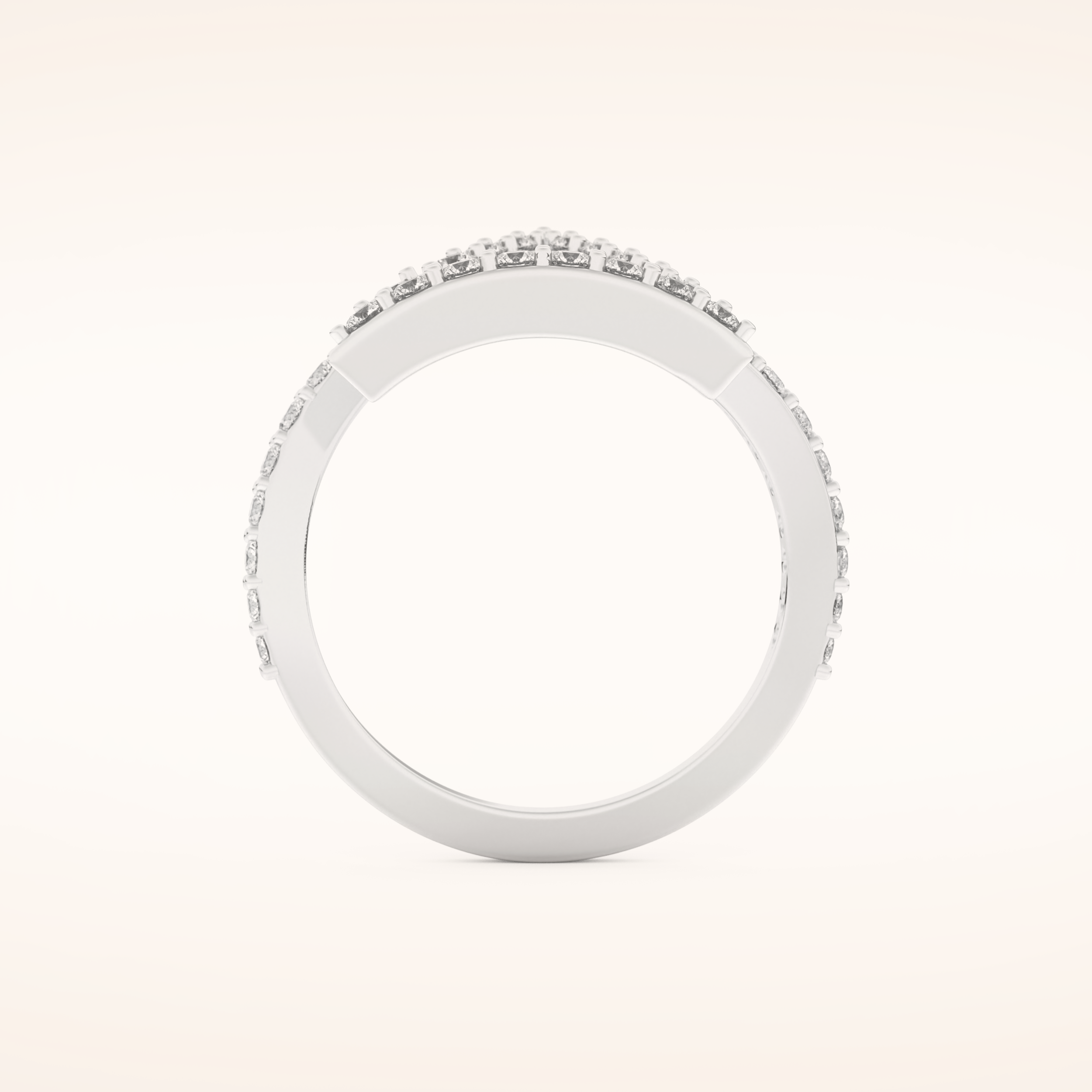 0.56 TCW Round Shaped Moissanite Prism Wedding Band
