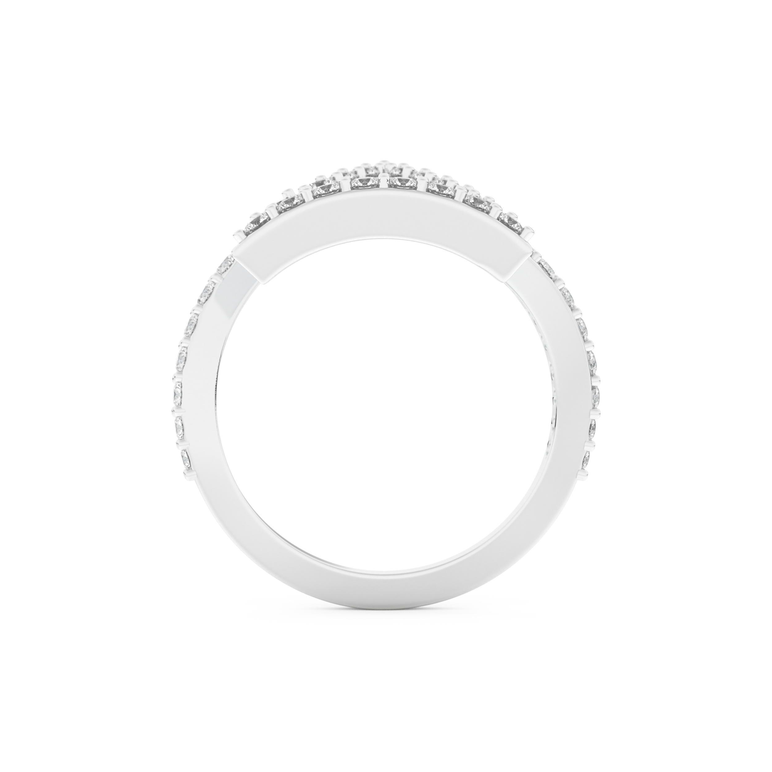 Half Eternity Wedding Band with 0.56 CT Round Cut Moissanite – Yellow, White, or Rose Gold