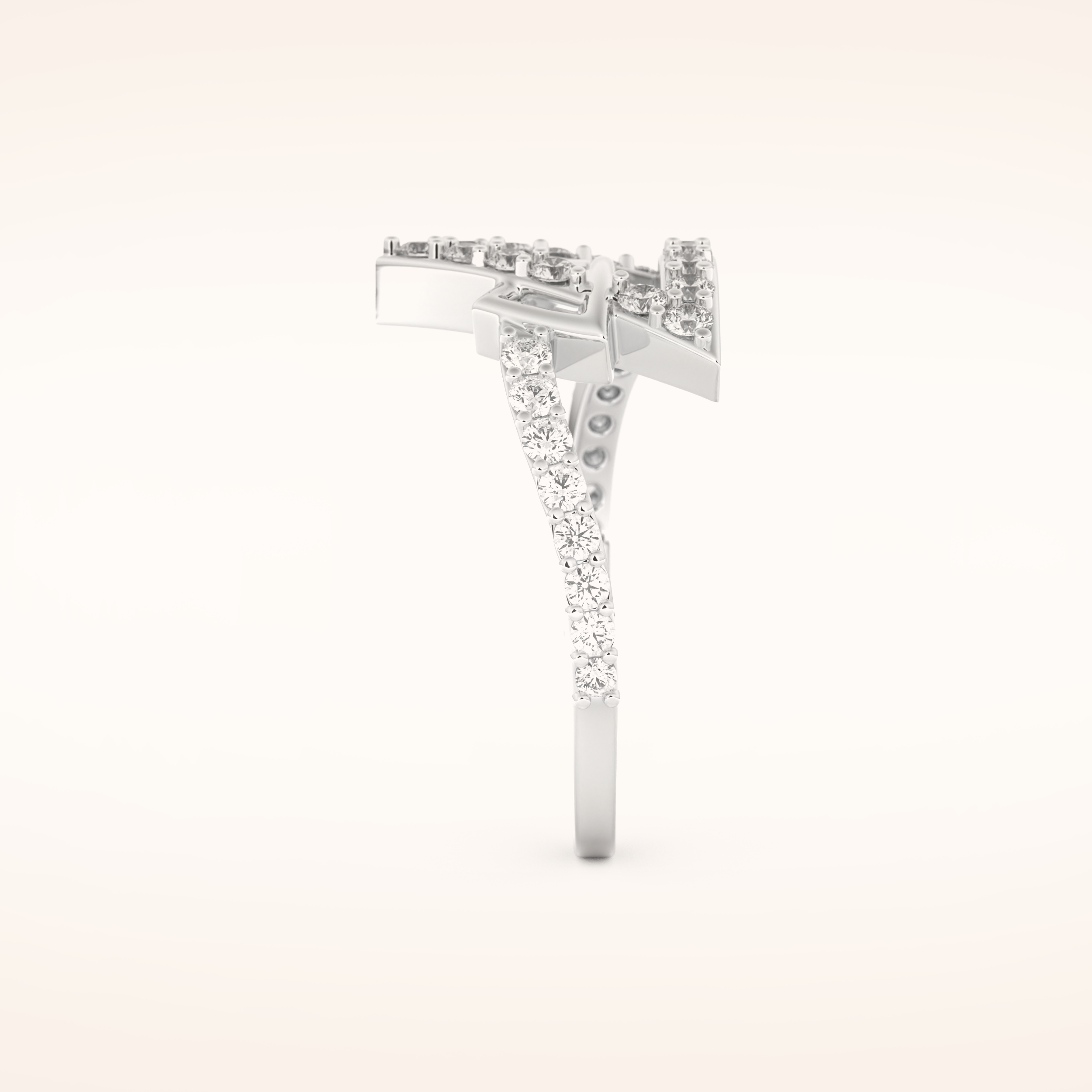 0.56 TCW Round Shaped Moissanite Prism Wedding Band