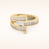 1.53 TCW Round & Baguette Shaped Moissanite Multi Stone Wedding Band