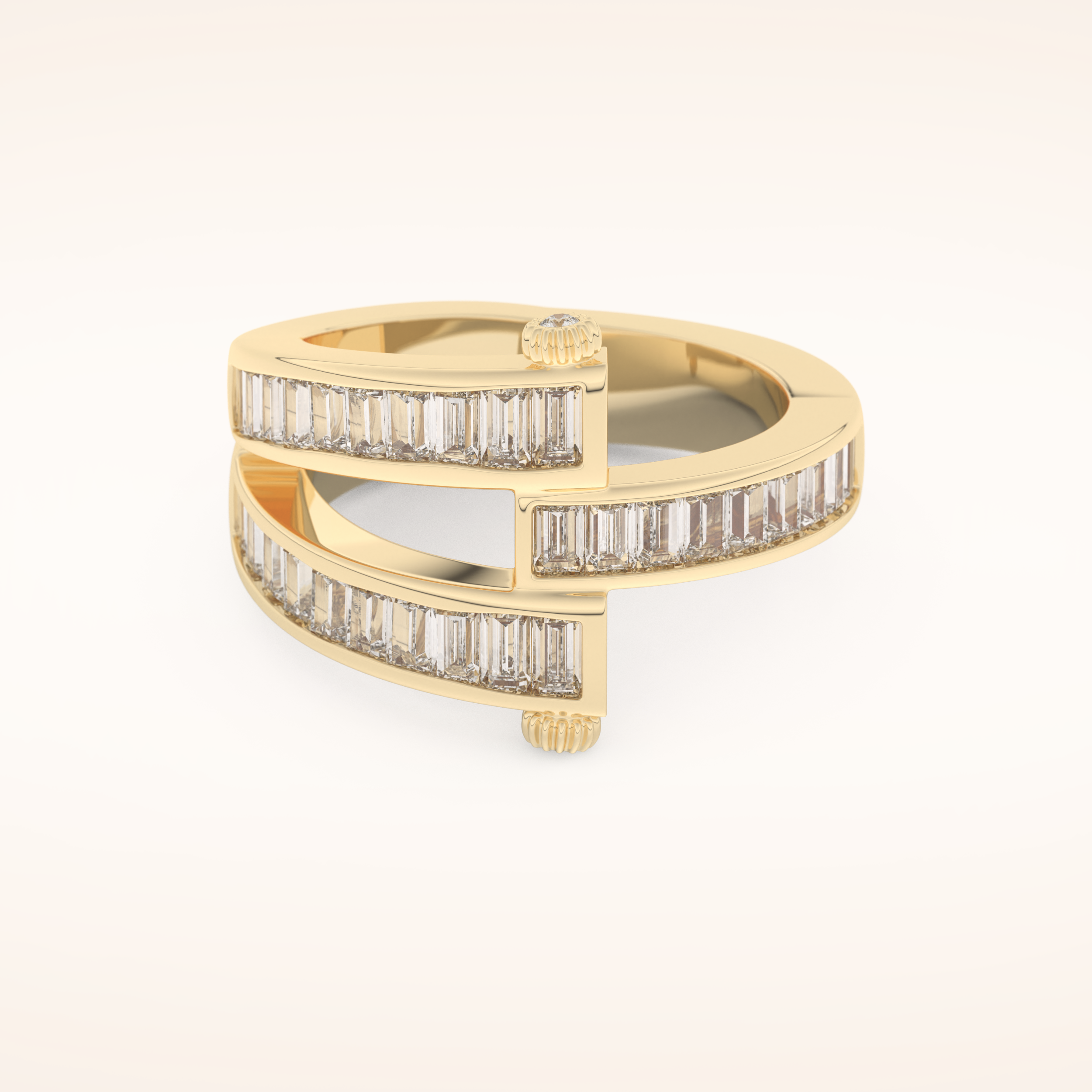 1.53 TCW Round & Baguette Shaped Moissanite Multi Stone Wedding Band