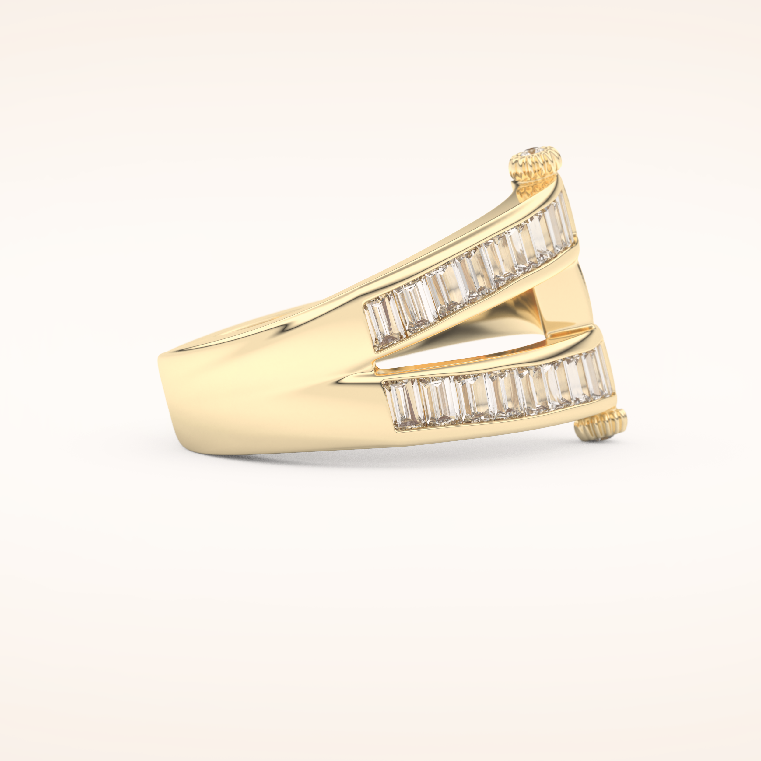 1.53 TCW Round & Baguette Shaped Moissanite Multi Stone Wedding Band