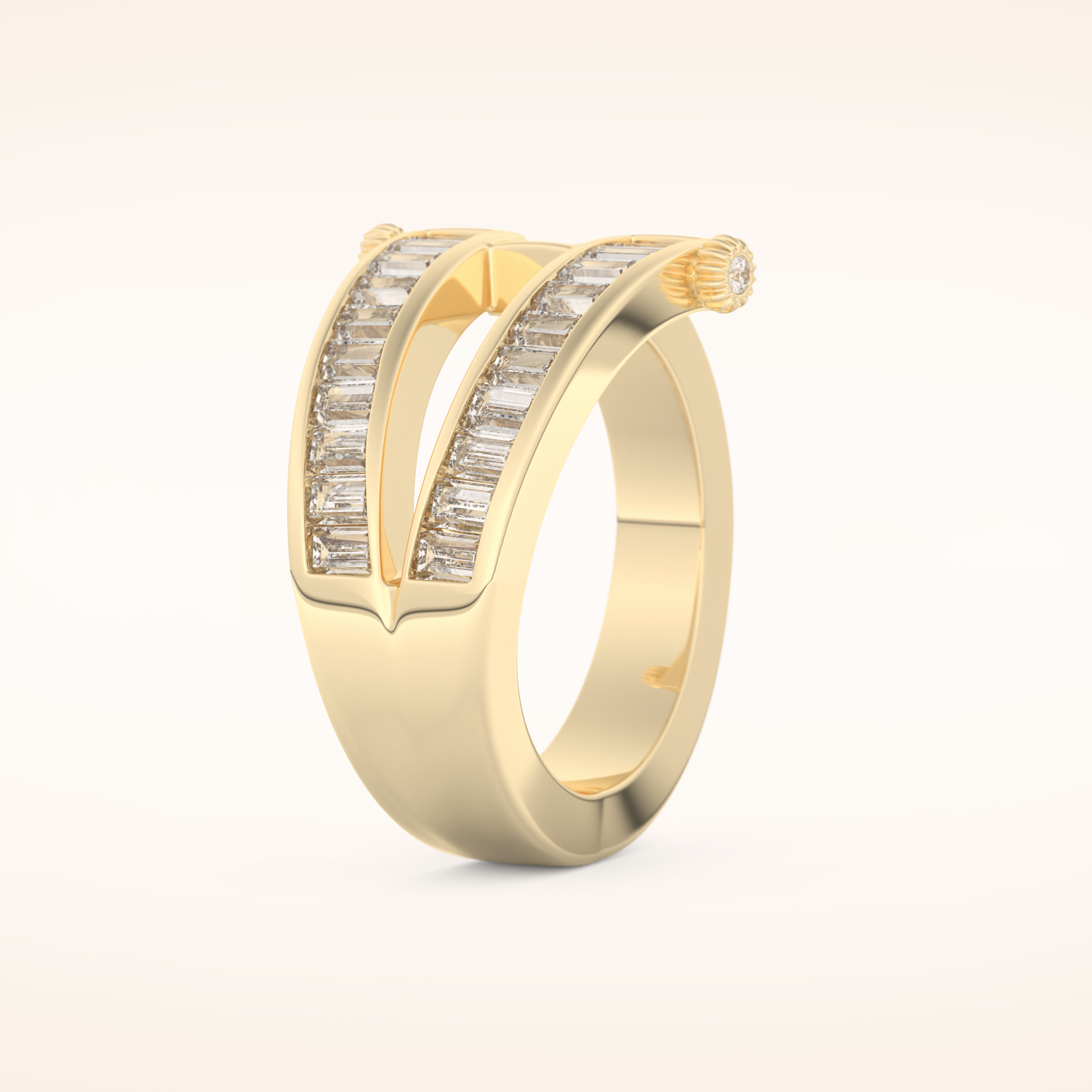 1.53 TCW Round & Baguette Shaped Moissanite Multi Stone Wedding Band