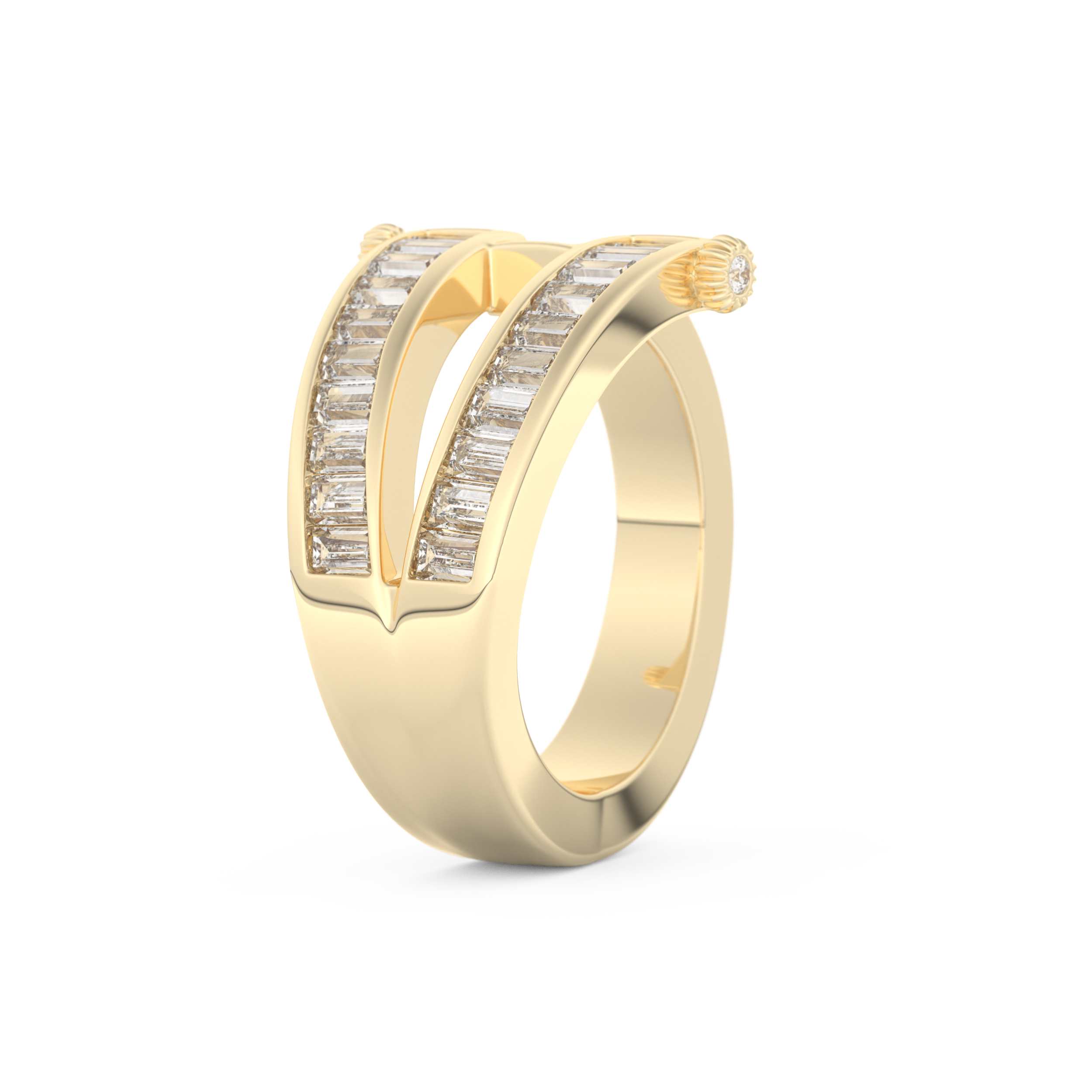Half Eternity Wedding Band with 1.53 CT Round And Baguette Cut Moissanite – Yellow, White, or Rose Gold