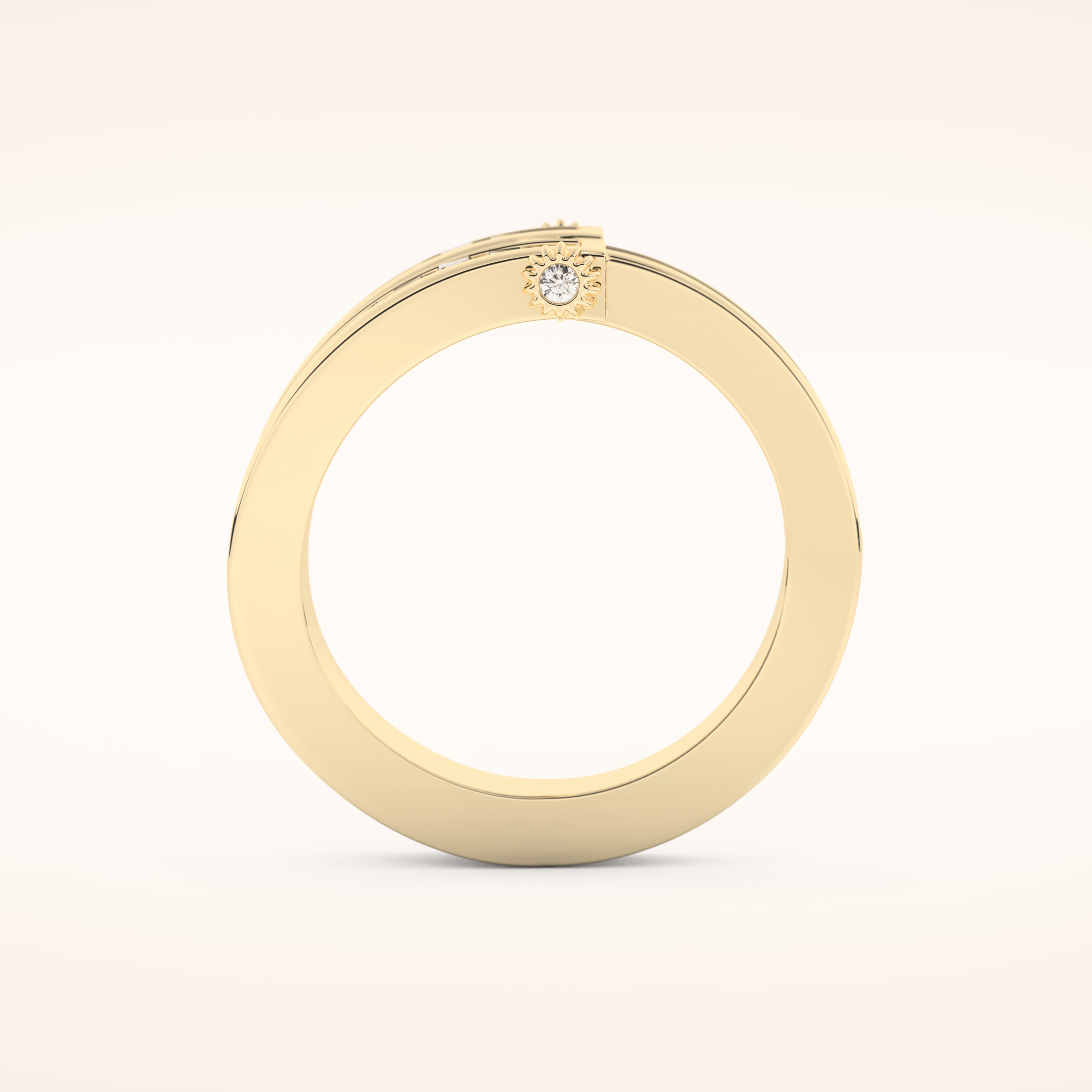 1.53 TCW Round & Baguette Shaped Moissanite Multi Stone Wedding Band