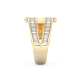 Half Eternity Wedding Band with 1.53 CT Round And Baguette Cut Moissanite – Yellow, White, or Rose Gold