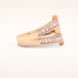 1.53 TCW Round & Baguette Shaped Moissanite Multi Stone Wedding Band
