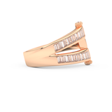 Half Eternity Wedding Band with 1.53 CT Round And Baguette Cut Moissanite – Yellow, White, or Rose Gold