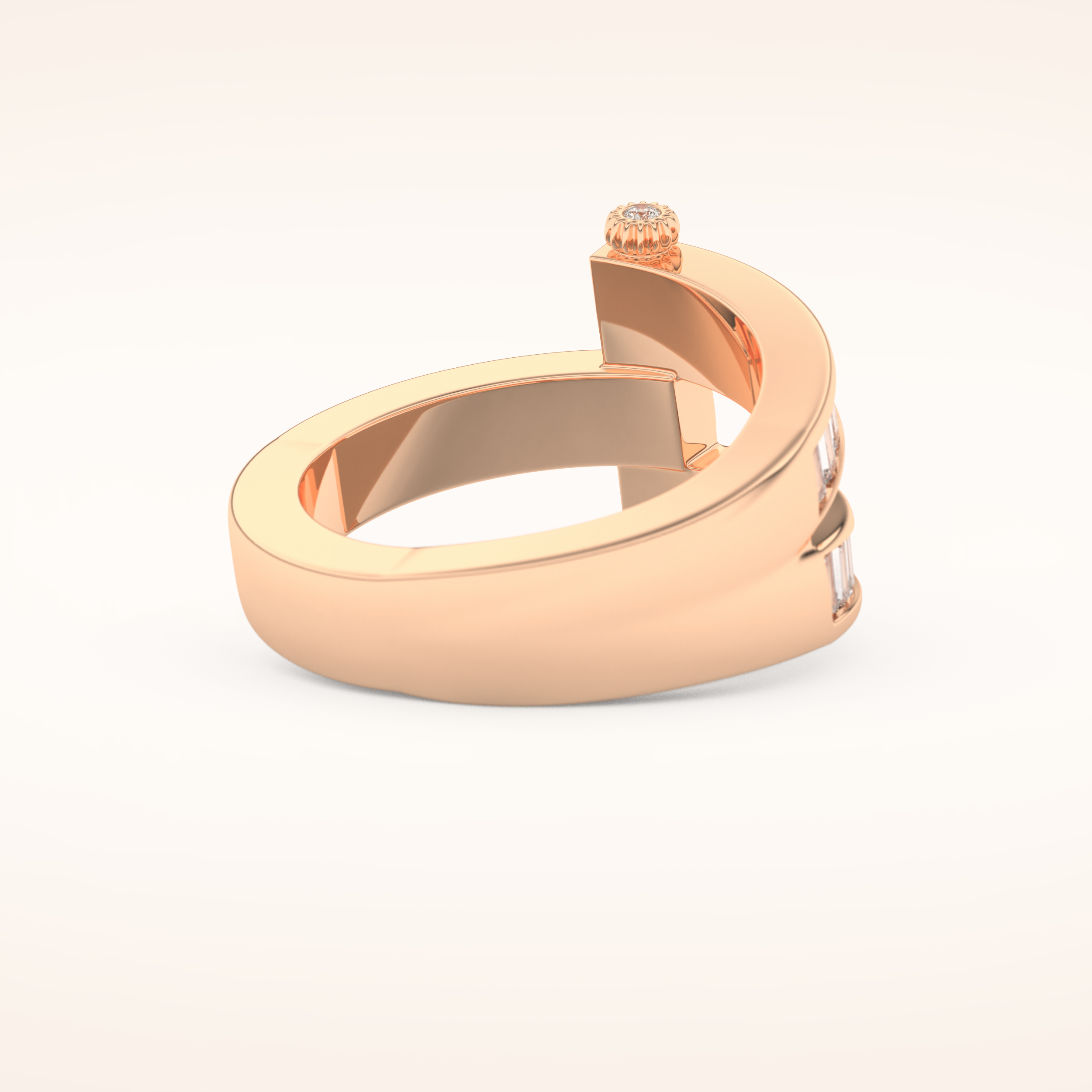 1.53 TCW Round & Baguette Shaped Moissanite Multi Stone Wedding Band