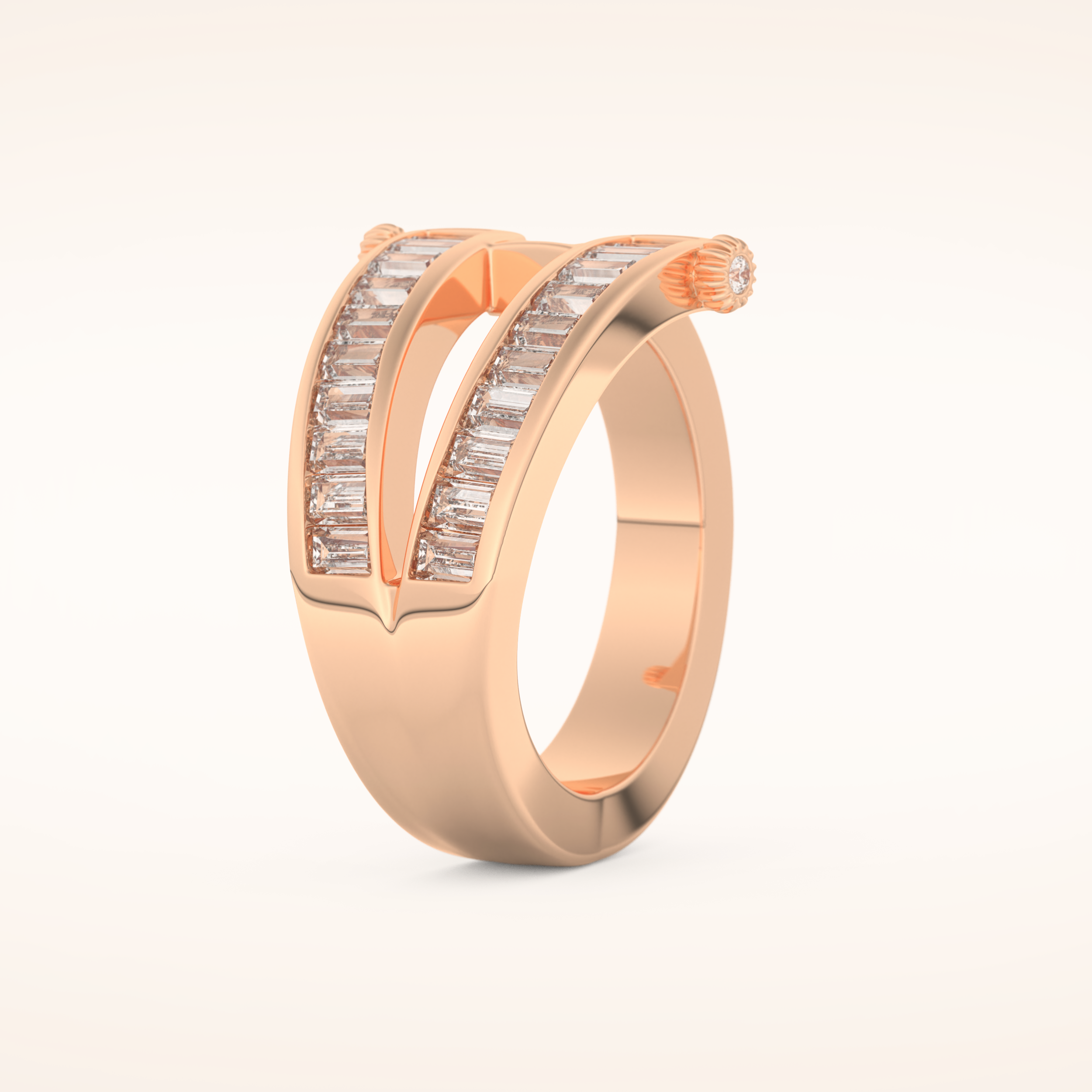 1.53 TCW Round & Baguette Shaped Moissanite Multi Stone Wedding Band