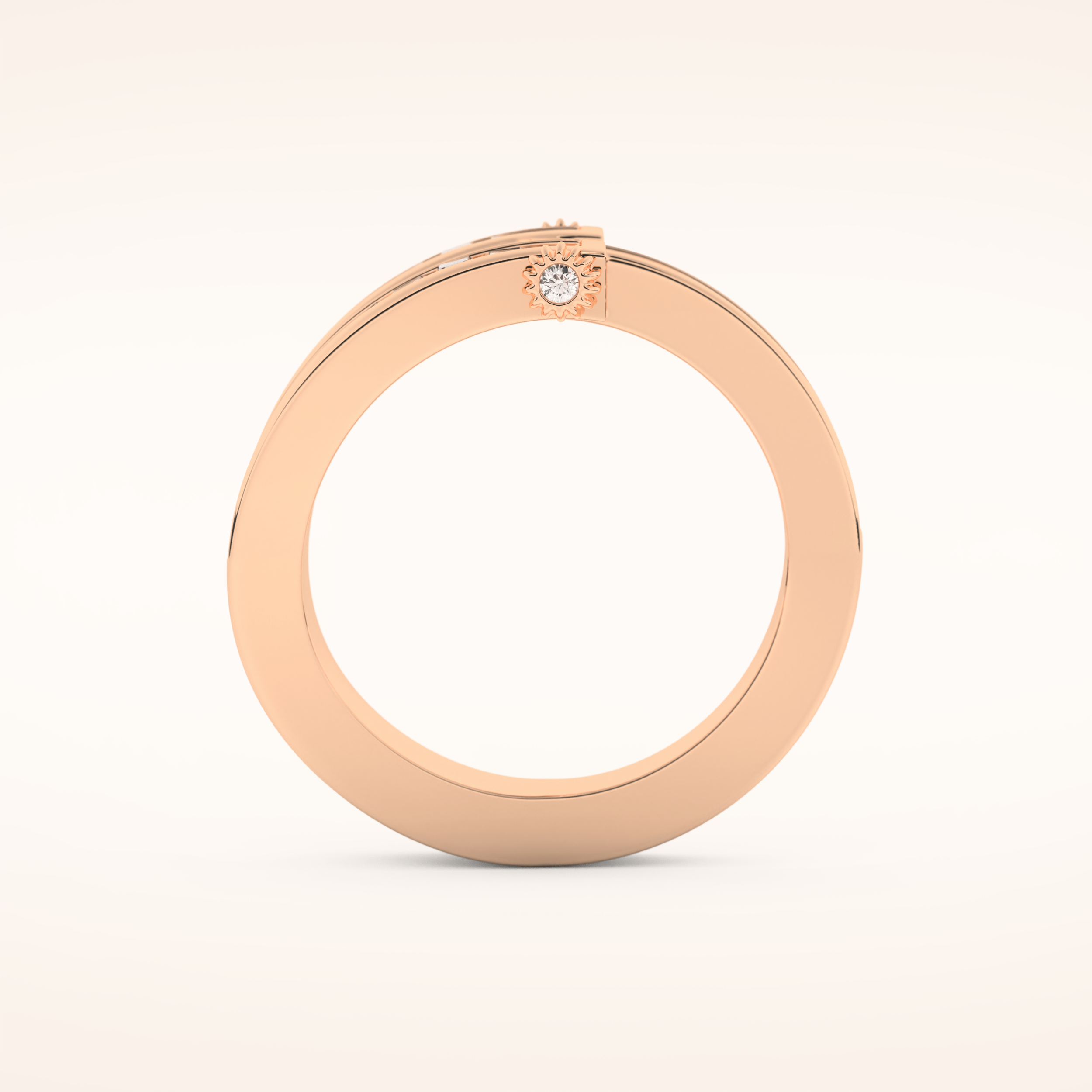 1.53 TCW Round & Baguette Shaped Moissanite Multi Stone Wedding Band