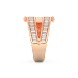 Half Eternity Wedding Band with 1.53 CT Round And Baguette Cut Moissanite – Yellow, White, or Rose Gold