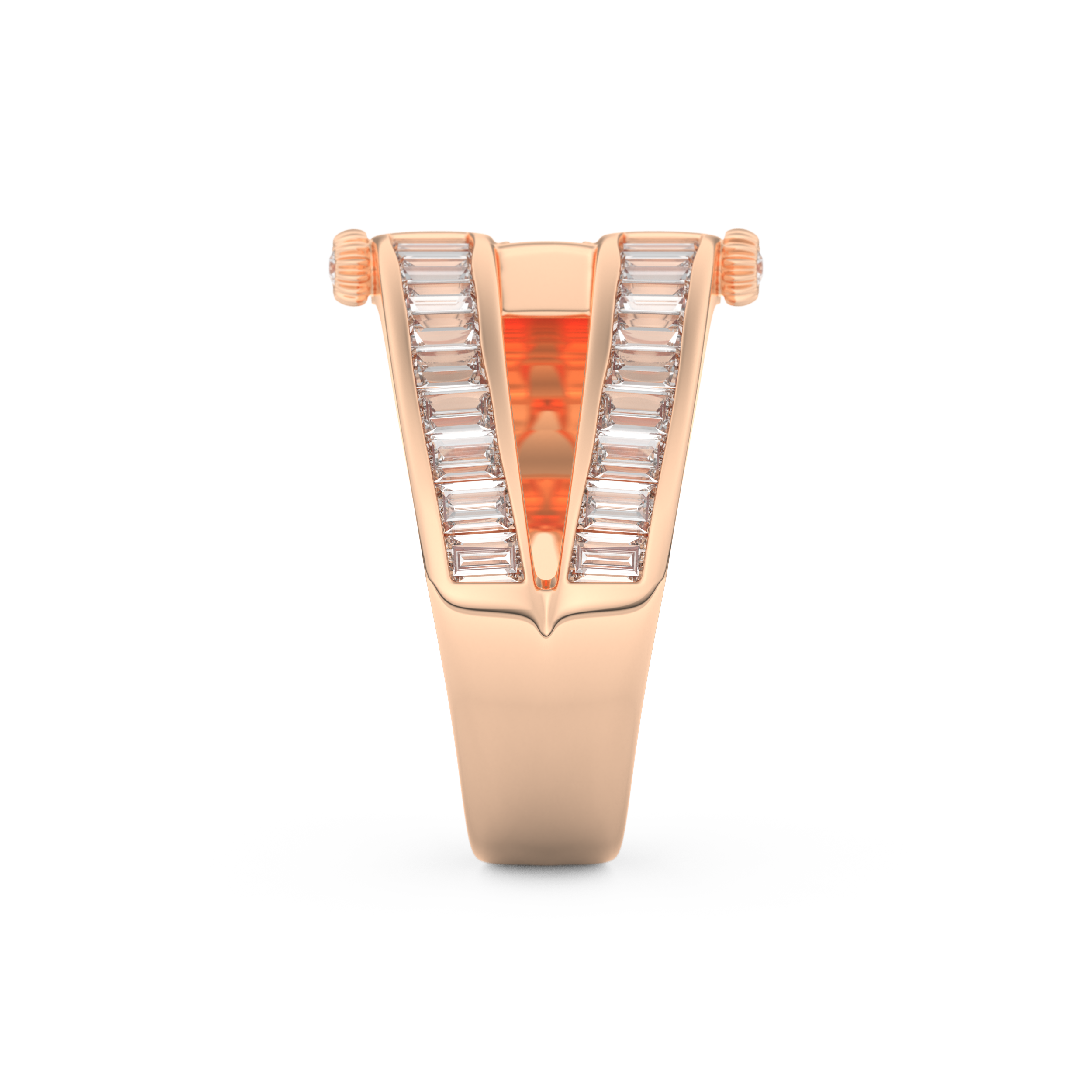 Half Eternity Wedding Band with 1.53 CT Round And Baguette Cut Moissanite – Yellow, White, or Rose Gold