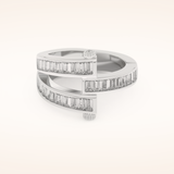 1.53 TCW Round & Baguette Shaped Moissanite Multi Stone Wedding Band