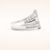 1.53 TCW Round & Baguette Shaped Moissanite Multi Stone Wedding Band