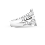 Half Eternity Wedding Band with 1.53 CT Round And Baguette Cut Moissanite – Yellow, White, or Rose Gold