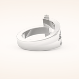 1.53 TCW Round & Baguette Shaped Moissanite Multi Stone Wedding Band