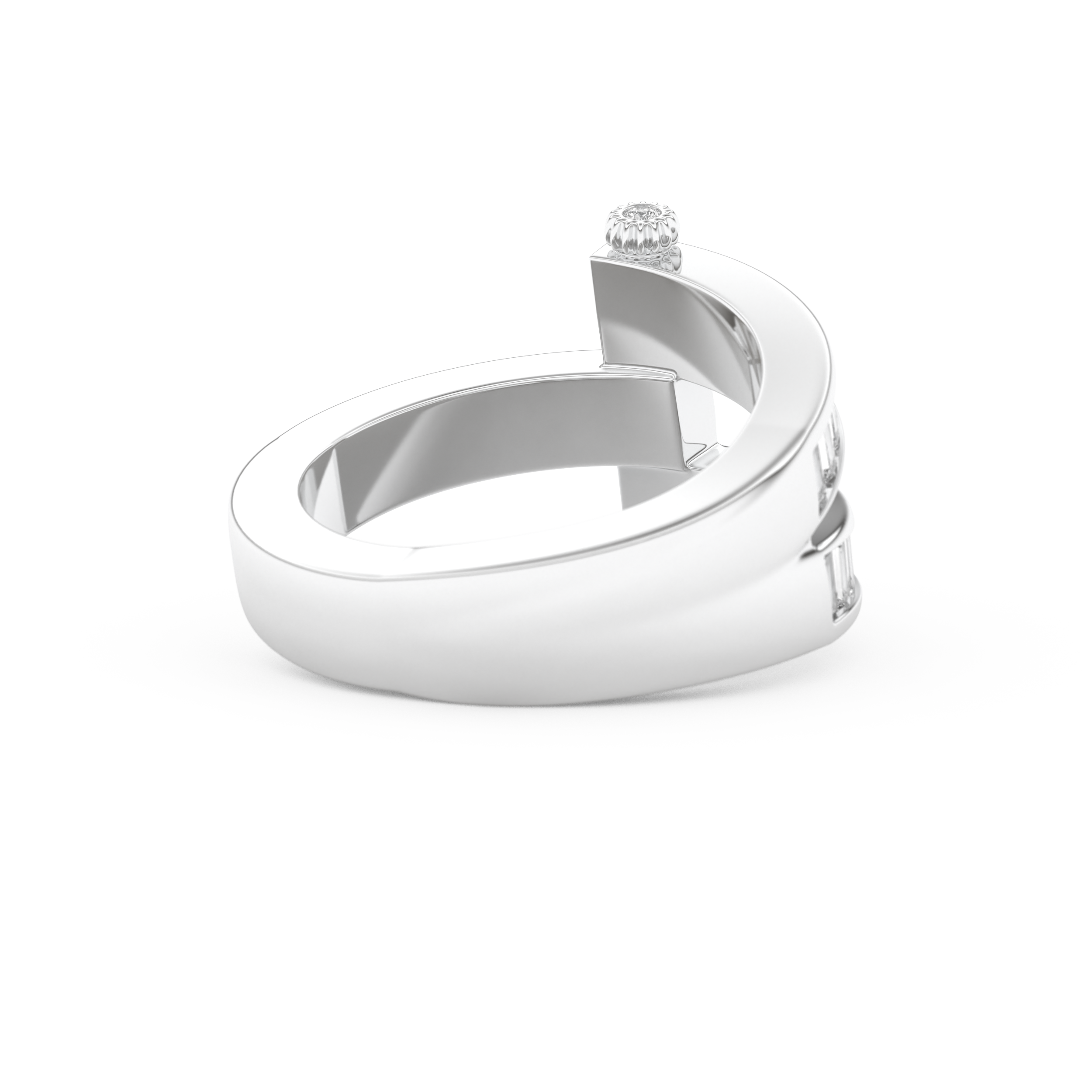 Half Eternity Wedding Band with 1.53 CT Round And Baguette Cut Moissanite – Yellow, White, or Rose Gold