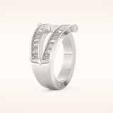 1.53 TCW Round & Baguette Shaped Moissanite Multi Stone Wedding Band
