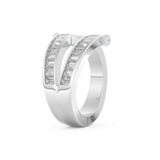 Half Eternity Wedding Band with 1.53 CT Round And Baguette Cut Moissanite – Yellow, White, or Rose Gold